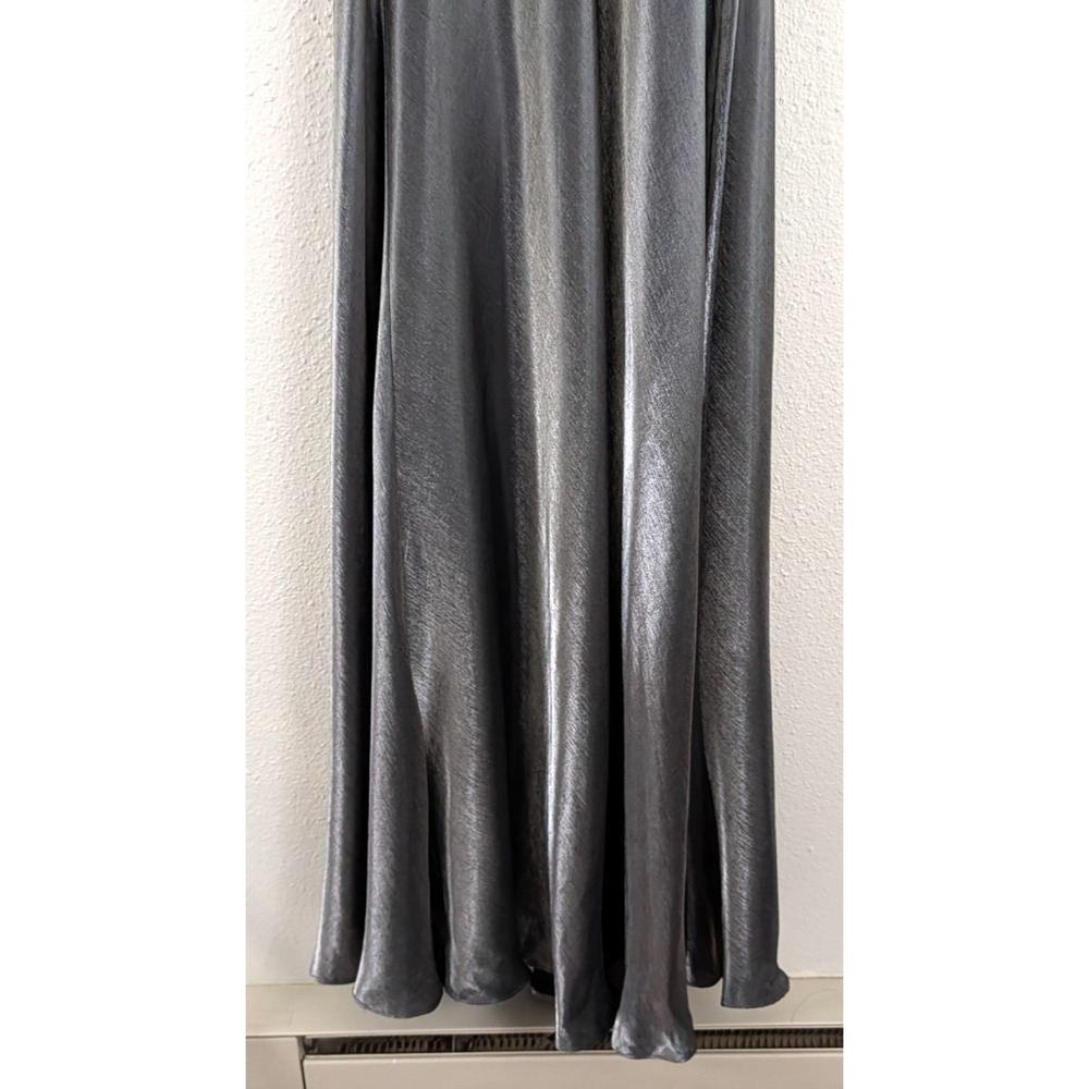 New Kamisato sz 4 Strappy Maxi Slip Dress satin silver gray lined Y2k 0210 - Picture 6 of 9